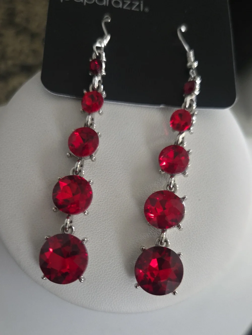 Paparazzi Red Gem Earrings NWT